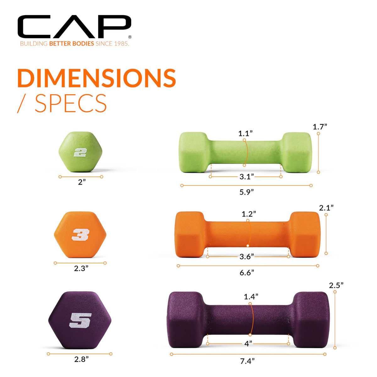 CAP Barbell 20 lb Neoprene Dumbbell Set with Rack |Includes 2, 3, 5 lb Pairs 🍁 All In One Marketplace Canada