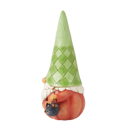Enesco Jim Shore Heartwood Creek Halloween Pumpkin Gnome with Candy Figurine, 6.97 Inch, Multicolor