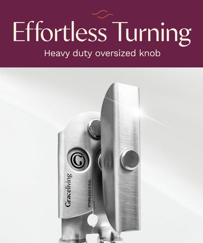 Graceliving Premium Multifunction Magnetic Manual Can Opener and Bottle Opener, Heavy Duty Stainless Steel Sharp Cutting Blade and Oversized Easy Turn Knob, Soft-Touch Handle, Kitchen Use, Mauve 🍁 All In One Marketplace Canada