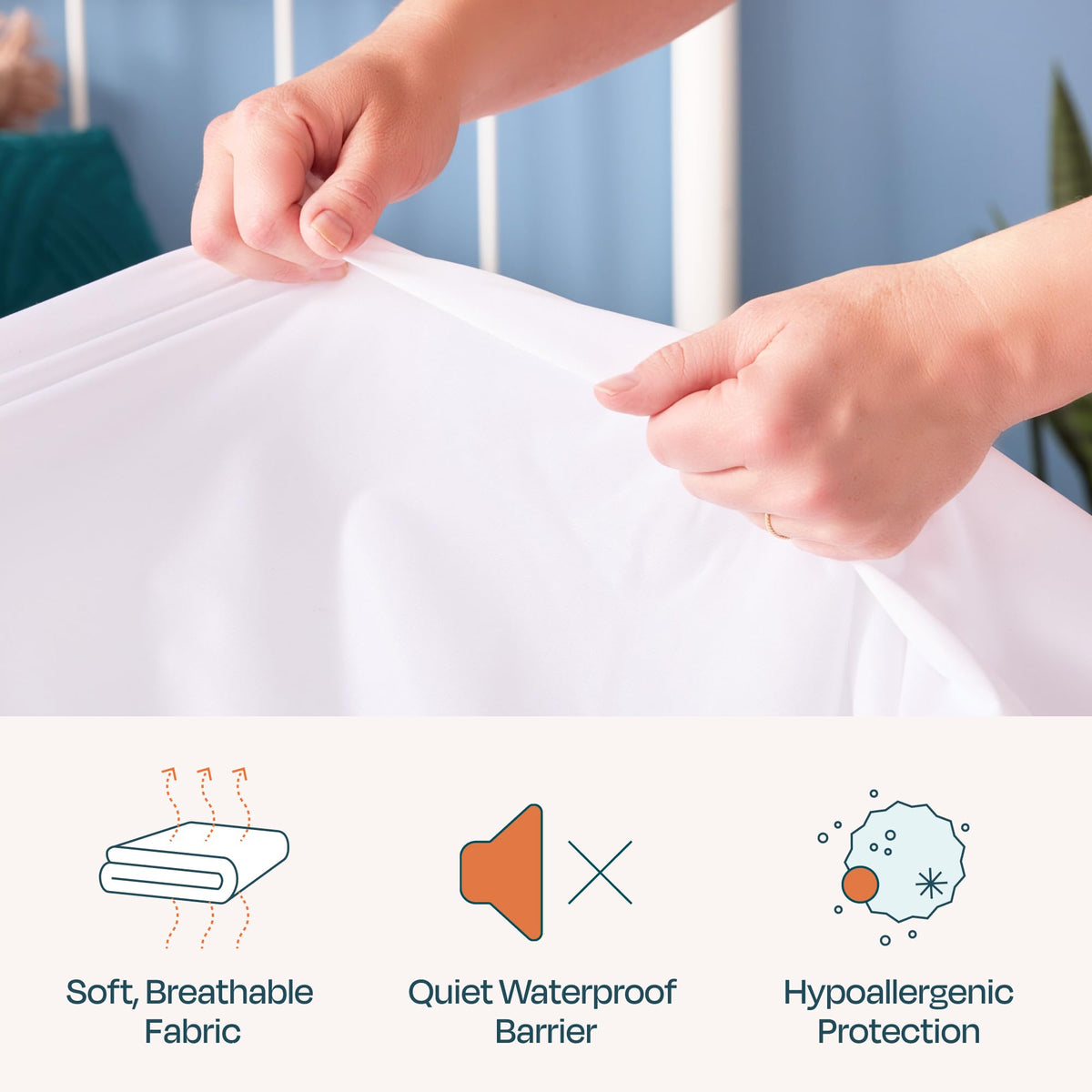 LINENSPA Zippered Encasement Waterproof, Dust Mite Proof, Bed Bug Proof, Hypoallergenic Breathable Mattress Protector - Full Size , White 🍁 All In One Marketplace Canada