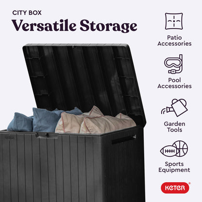 Keter City 30 Gal Outdoor Storage Box and Patio Side Table 🍁 All In One Marketplace Canada