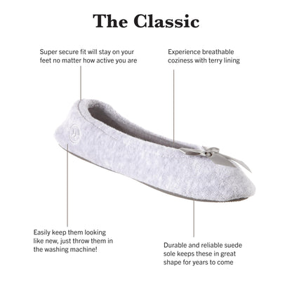 isotoner Women's 2 Pack Ballerina Slipper Quilted and Solid Ballet Flat, Light Grey Quilted, Navy Blue Solid, 9.5-10.5 🍁 All In One Marketplace Canada