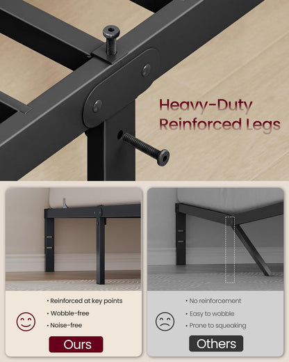 VASAGLE Twin Metal Bed Frame 14 Inches Tall, 550 lb Weight Capacity Heavy Duty Platform Bed Frame with Under-Bed Storage, No Box Spring Needed, Matte Black URMB653BD02 🍁 All In One Marketplace Canada