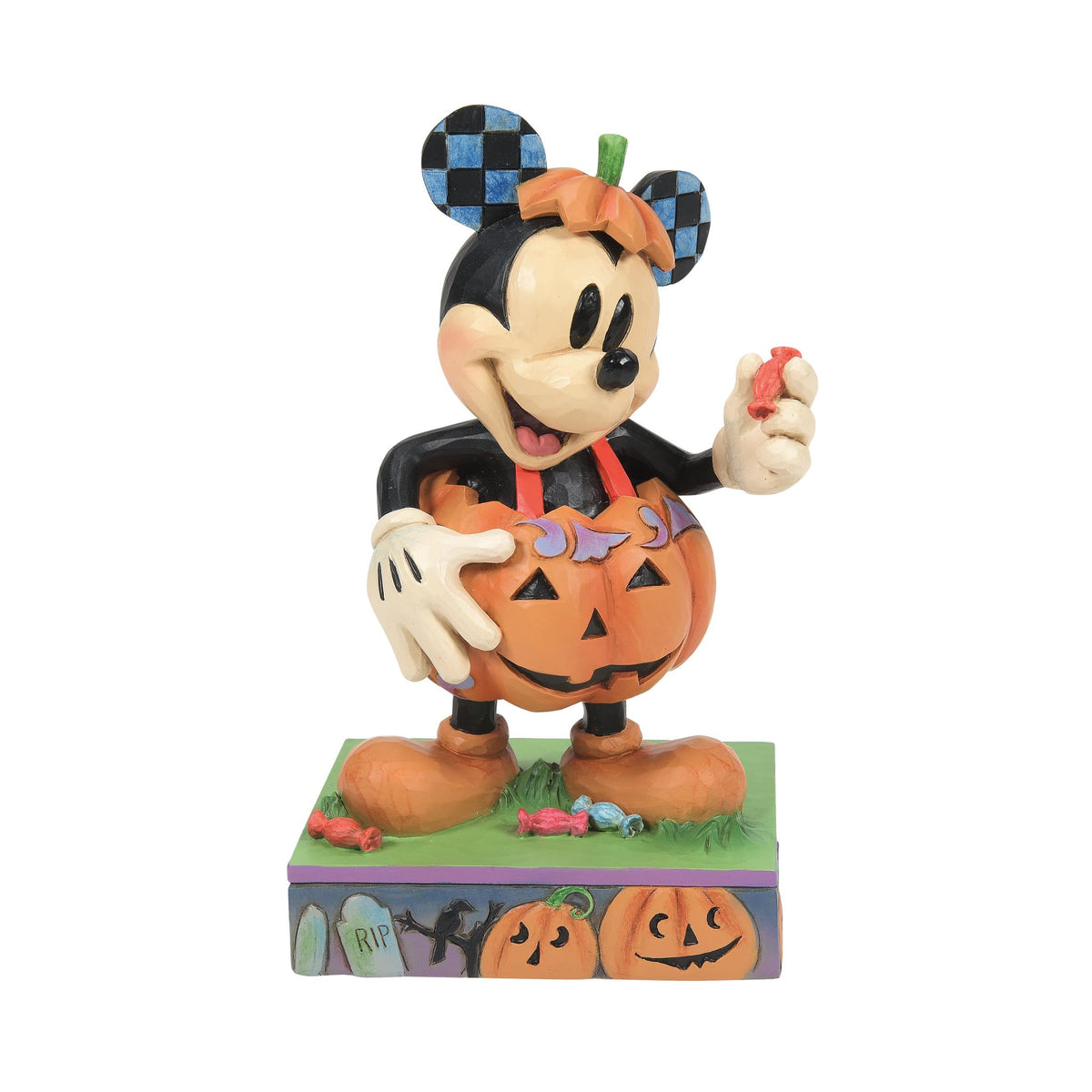 Enesco Disney Traditions by Jim Shore Halloween Mickey Mouse in Pumpkin Costume Figurine, 6.125 Inch, Multicolor