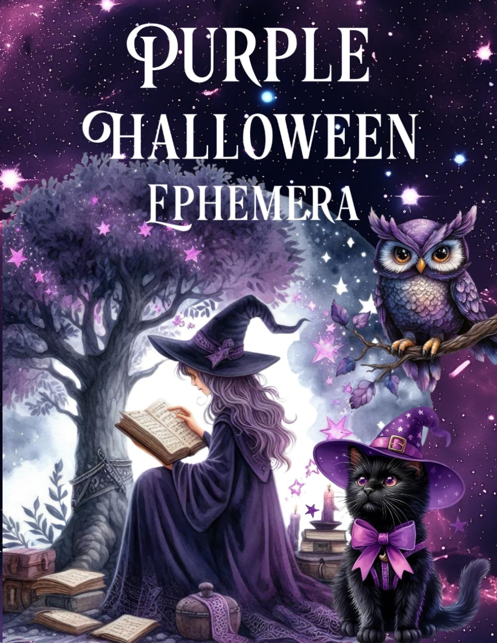 Purple Halloween Ephemera Book: High Quality Images Of Peoples, For Paper Crafts, Scrapbooking, Mixed Media, Junk Journals, Collage Art, Artist Trading Cards, and More.