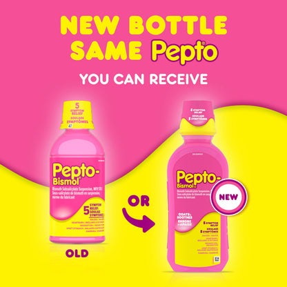 Pepto Bismol Liquid, Upset Stomach Relief, Diarrhea Relief, Heartburn, Nausea, Indigestion, Upset Stomach, Original Flavor, Pack of 2, 480mL each 🍁 All In One Marketplace Canada