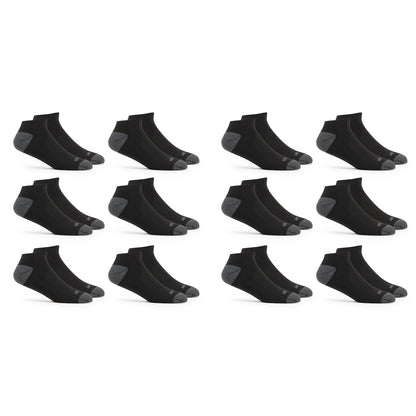 Fruit of the Loom Men's Dual Defense Low Cut Cushioned Moisture Wicking Socks (12 Pack), Black, Medium (6-12) 🍁 All In One Marketplace Canada
