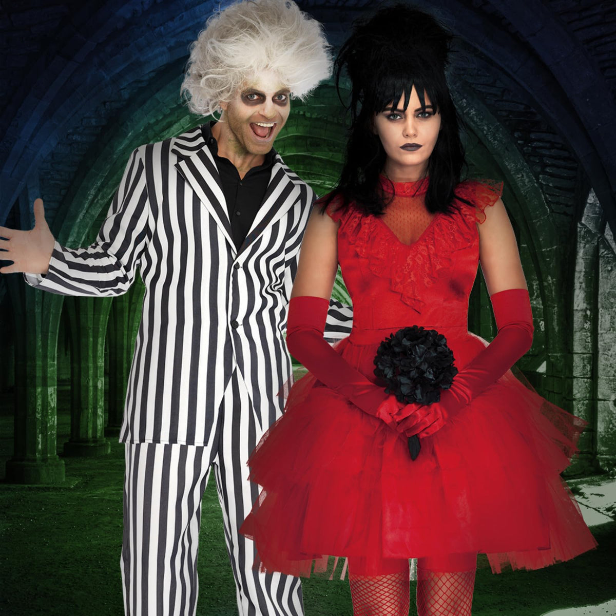 Leg Avenue Women's Beetle Bride 80s Halloween Costume, Red, Medium