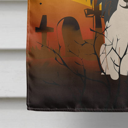 Caroline's Treasures BB4342CHF Halloween Papillon Black White Flag Canvas House Size, Large, Multicolor