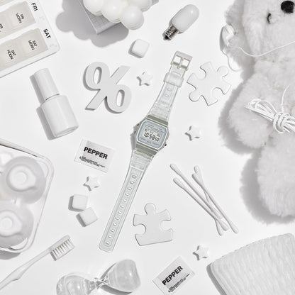Casio Quartz Watch with Resin Strap, Clear, 20 (Model: F-91WS-7CF) 🍁 All In One Marketplace Canada