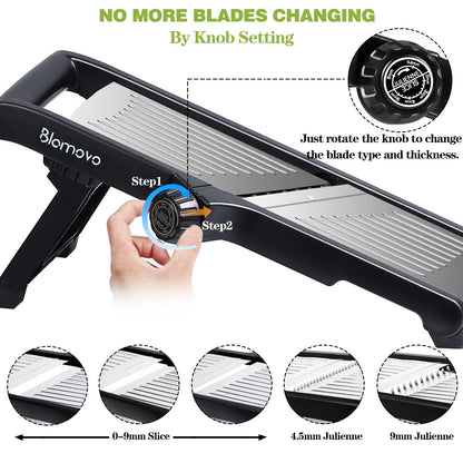 Blamovo Mandoline Slicer for Kitchen, Vegetable Mandolin Slicer with Adjustable Thickness by One-Knob Control, Veggie Fruit Potato Slicer Julienne, with Safety Gloves 🍁 All In One Marketplace Canada