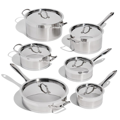 Lagostina Moderna 12-Piece Stainless Steel Cookware Set, Commercial Capsule Base, Induction Safe Pots and Pan Set Includes Saucepan, Casserole, Dutch Oven & Lids, Oven Safe up to 400°F / 204ºC 🍁 All In One Marketplace Canada