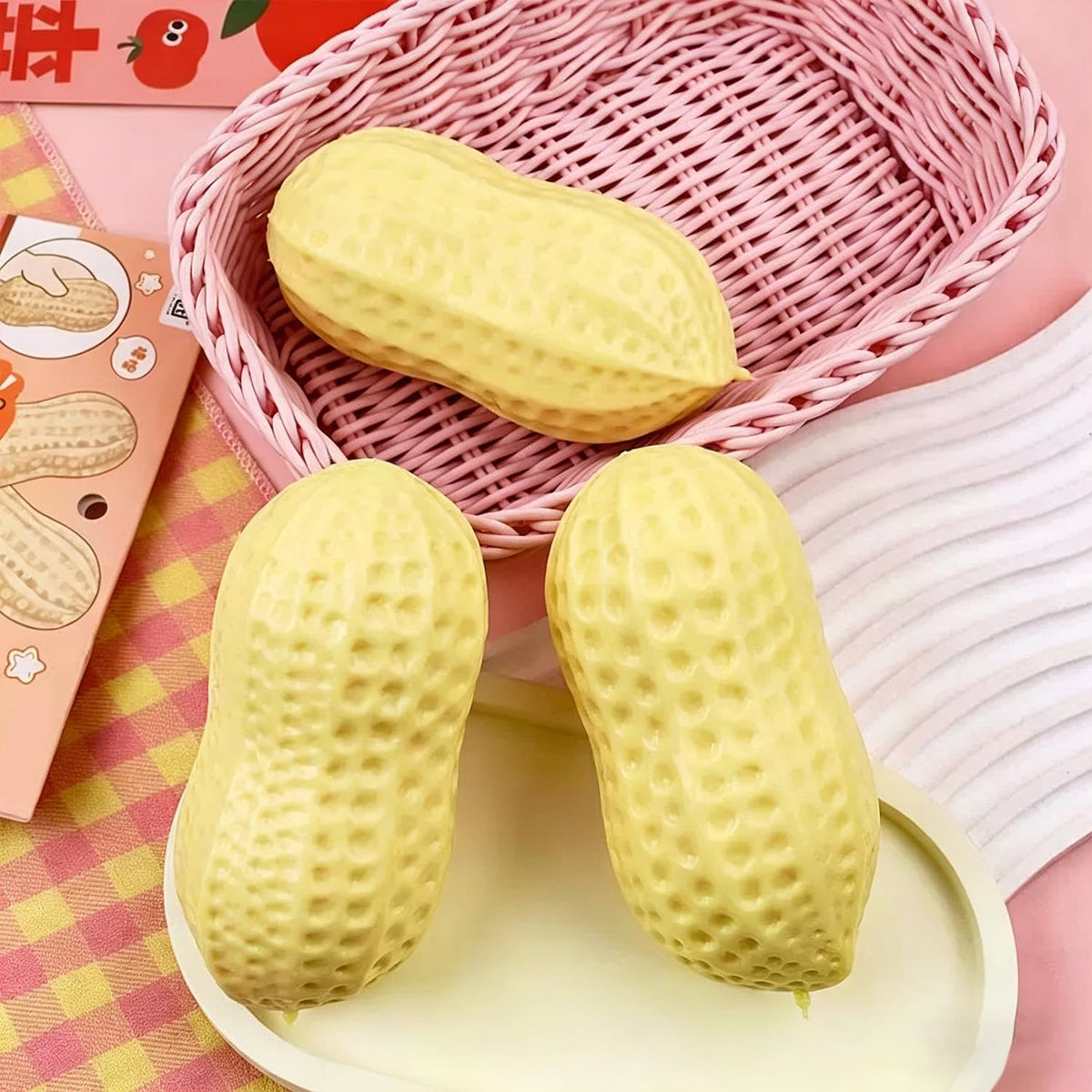 Peanut Squishies, Peanut Shape Stress Relief Ball Soft Squeeze Fidget, Soft Slow Rising Fidget Squeeze Soft Stress Relief Sensory Fidget for Adults Anxiety Relief Hand Relax for Office Desk Workers 🍁 All In One Marketplace Canada