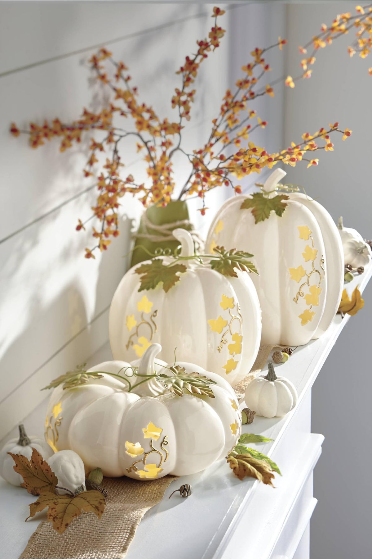 Lenox 883397 Lighted Pumpkin Medium Centerpiece, Halloween