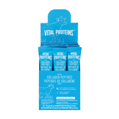 VITAL PROTEINS Bovine Collagen Peptides Powder, Single-serve Stick Packs, Unflavoured, Odourless, Gluten-free, No Added Sugar, Paleo-friendly, Non-GMO, No Artificial Flavours Or Colours, 200 g 🍁 All In One Marketplace Canada
