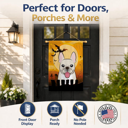 Caroline's Treasures BB1796CHF Halloween French Bulldog Canvas House Size Flag, Multicolor, Large