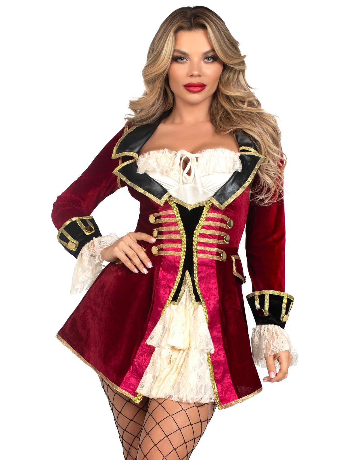 Leg Avenue womens Captivating Captain Halloween Pirate Costume, Multicolor, Large