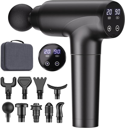 cotsoco Massage Gun Deep Tissue, Muscle Massage Gun with 9 Attachment Heads 20 Speeds & Silent Brushless Motor Cordless, Handheld Percussion Back Massager Gun for Athletes, Mothers Day Gifts for Mom Dad Women Men (Black) 🍁 All In One Marketplace Canada