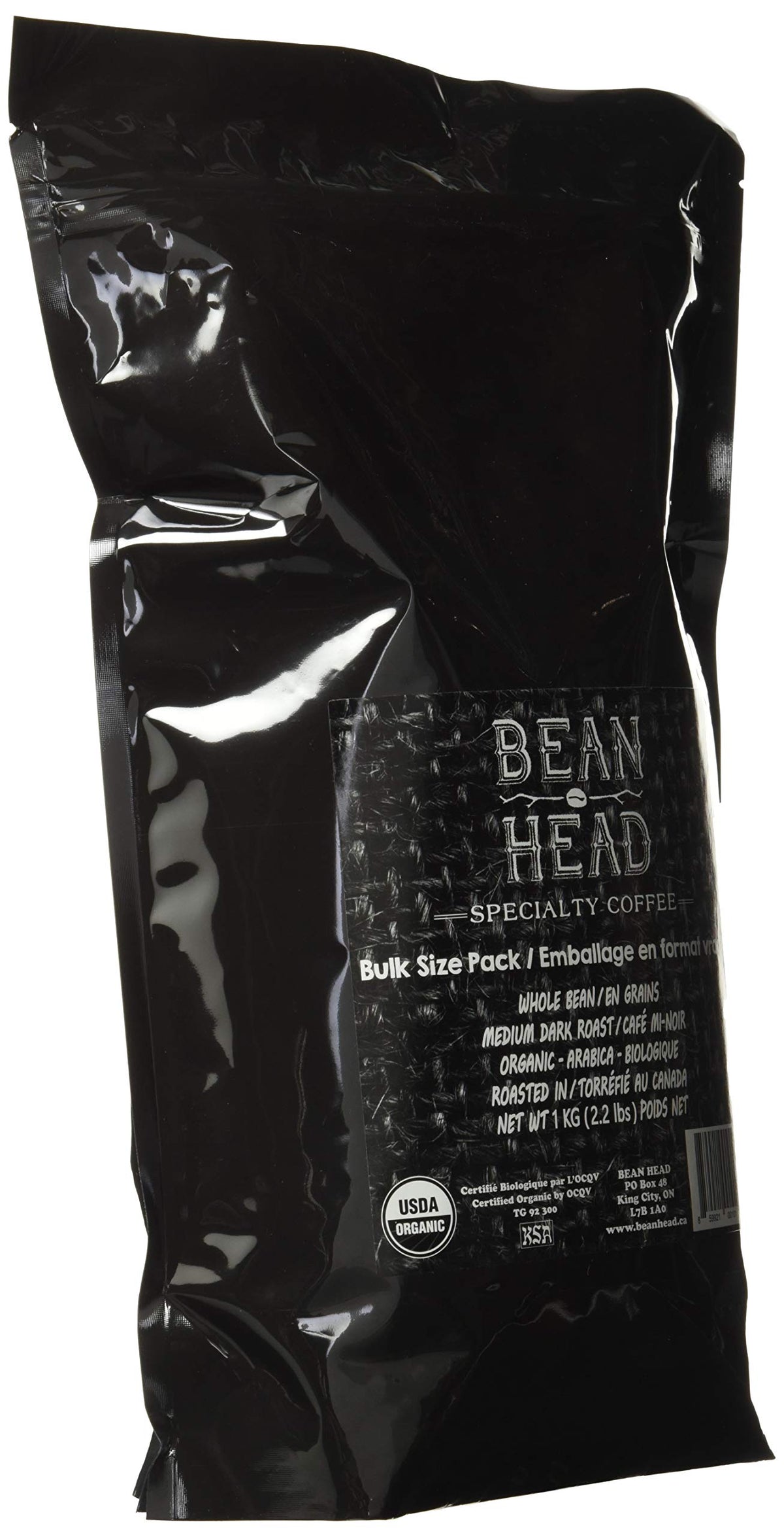 BEAN HEAD Specialty Grade Organic Coffee, Bulk Pack, Whole Bean, 1 KG 🍁 All In One Marketplace Canada