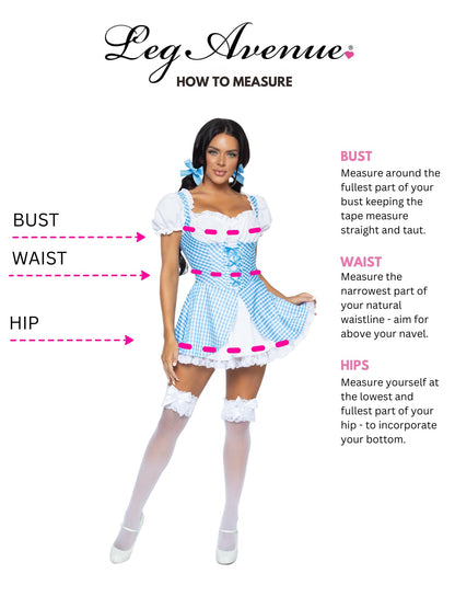 Leg Avenue Women's Gingham Dress Halloween Costume, Blue/White, Small
