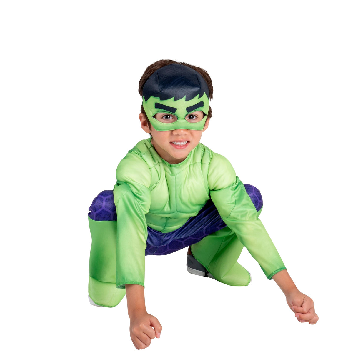 Marvel Hulk Official Toddler Halloween Costume - Premium Quality Padded Jumpsuit and Fabric Mask (3T-4T)