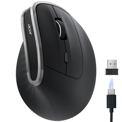 Acer Wireless Ergonomic Mouse, Rechargeable Vertical Mouse, 3 Adjustable DPI 1600/1200/1000, Ergo Mice, 2.4GHz Computer Mouse with 6 Buttons, 2.4GHz USB Receiver for Laptop, PC, Desktop 🍁 All In One Marketplace Canada