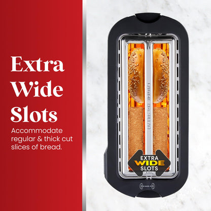 Elite Gourmet ECT5322 Long Slot 4 Slice Toaster, Countdown Timer, Bagel Function, 6 Toast Setting, Defrost, Cancel Function, Built-in Warming Rack, Extra Wide Slots for Bagels Waffles, Stainless Steel 🍁 All In One Marketplace Canada