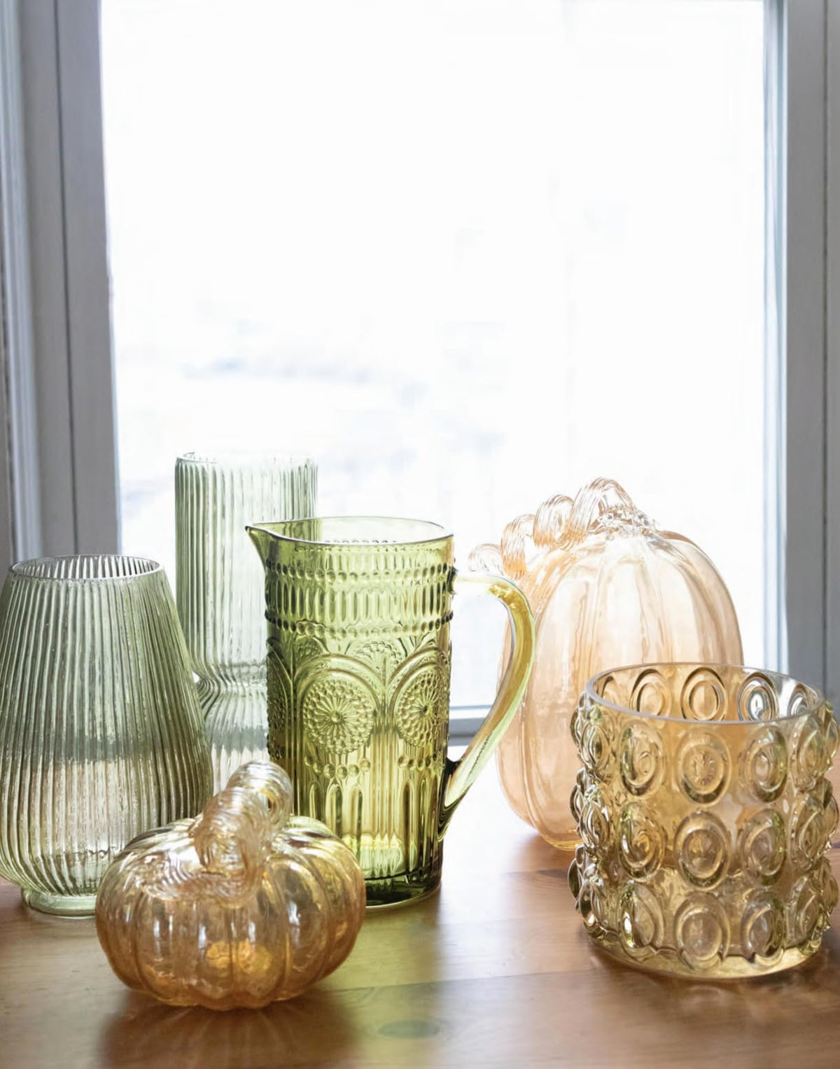 Boston International Handblown Art Glass Pumpkin Thanksgiving Halloween Decorations for Home, Small, Apple Cider