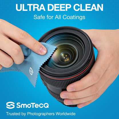 SmoTecQ Glasses Cleaner Kit – Alcohol-Free, Plant-Based Spray + Ultra-Soft Microfiber Cloths for Eyeglasses, Screens & Cameras – 2 x 2oz Spray Bottles + 2 Cloths + Travel Pouch Set 🍁 All In One Marketplace Canada