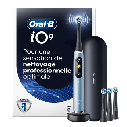 Oral-B iO9 Electric Toothbrush, for the Ultimate Professional Clean Feel, Aquamarine, Rechargeable Electric Toothbrushes, iO Series 9 with 1 Power Toothbrush, 4 Brush Heads, and 1 Charging Travel Case 🍁 All In One Marketplace Canada