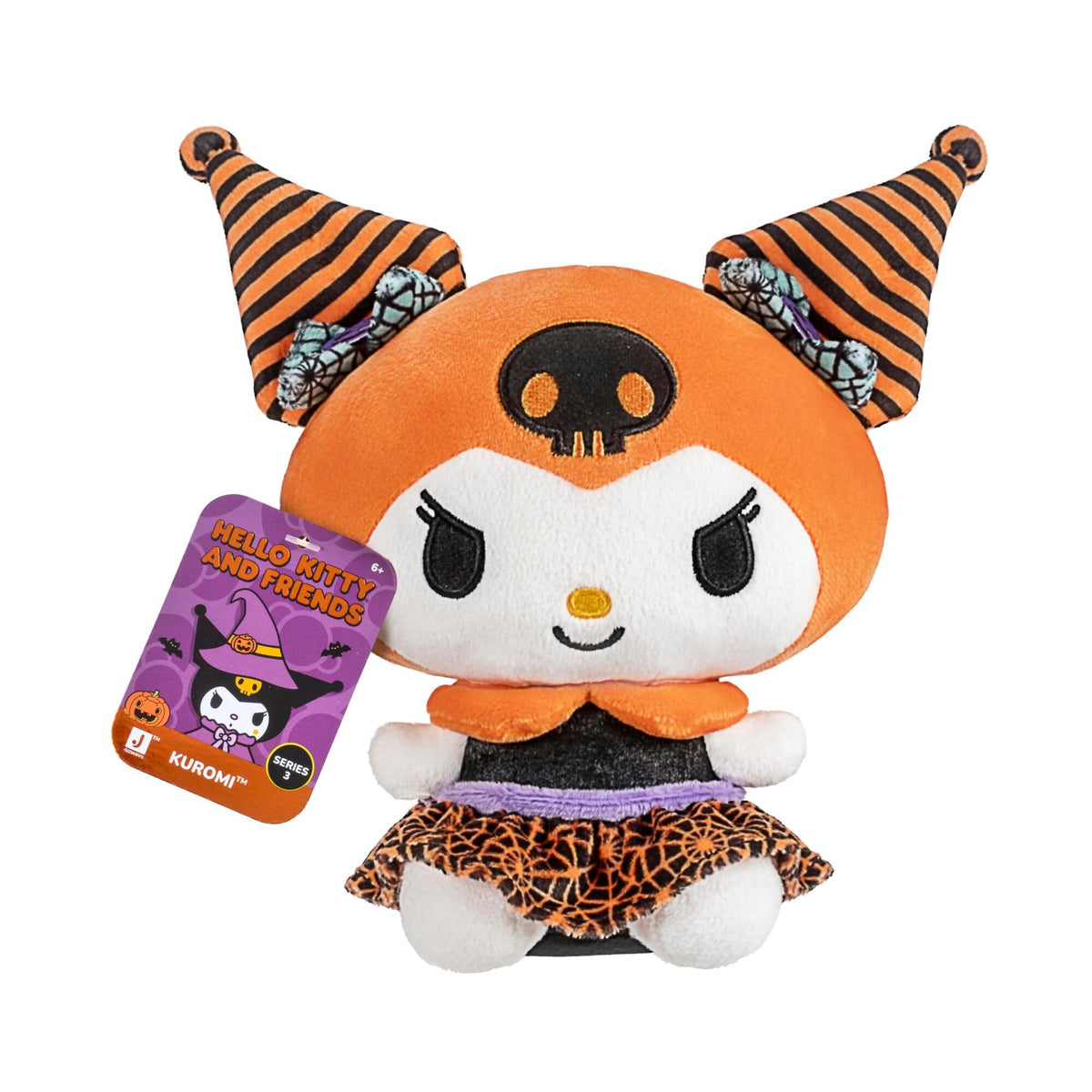 Hello Kitty® and Friends, 8-Inch Kuromi™ Halloween Plush with a Pumpkin Hood - Officially Licensed Sanrio® Product from Jazwares - Ages 6+