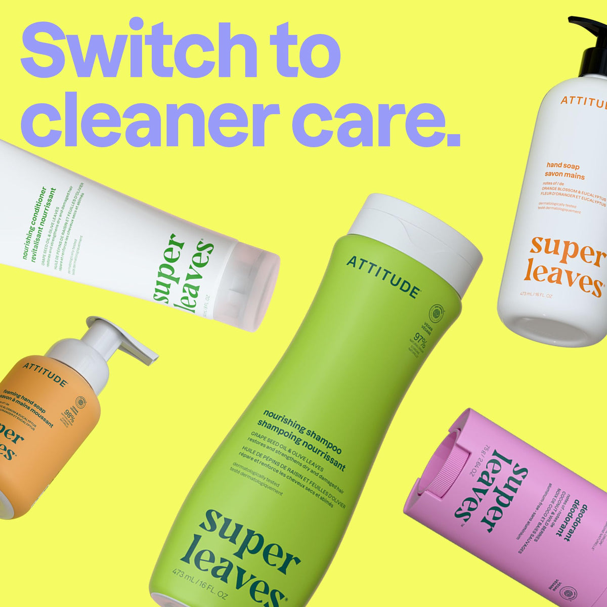 ATTITUDE Body Wash, Made in Canada, EWG Verified Shower Gel, Dermatologically Tested, Plant and Mineral-Based, Vegan Personal Care Products, Orange Blossom & Eucalyptus Scent, 946 mL 🍁 All In One Marketplace Canada