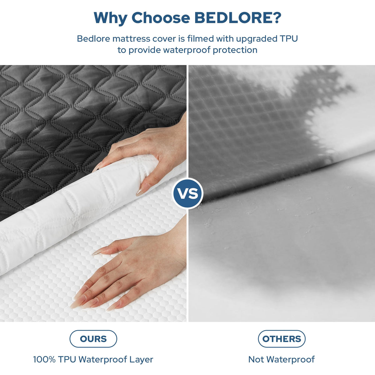 Waterproof Mattress Protector, Noiseless Queen Size Mattress Pad with Deep Pocket Fitted Up to 6"-21", Soft & Breathable Dirt-Proof Bed Mattress Cover Washable for Home, Bedroom, Hotel (Gray) 🍁 All In One Marketplace Canada