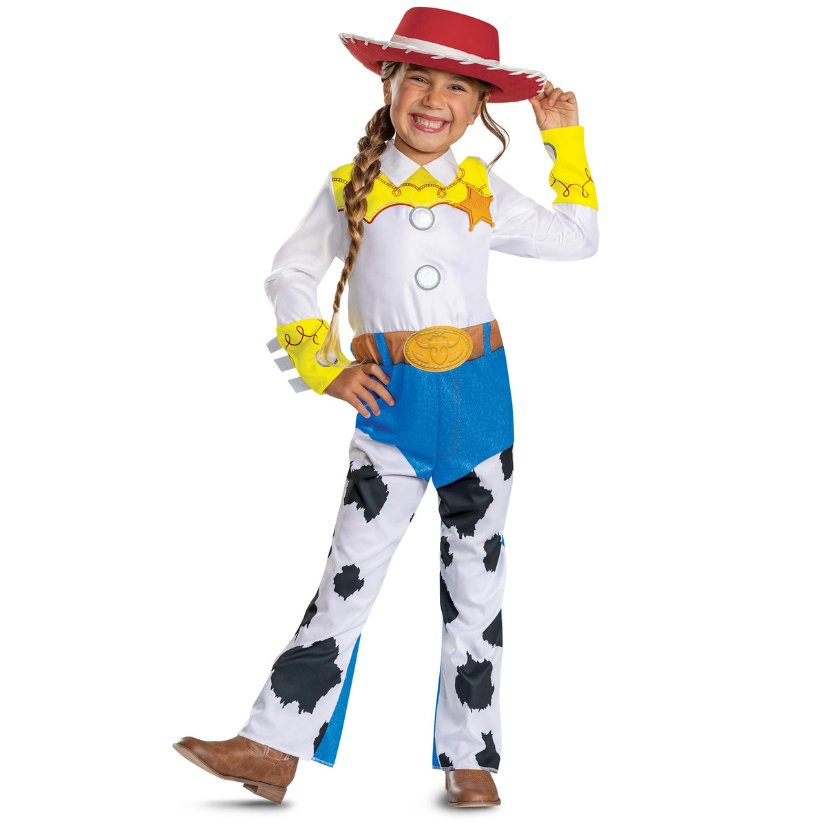 Disney Toy Story Sheriff Jessie Costume for Kids, Official Toy Story 5 Halloween Dress Up Outfit, Size (3T-4T)
