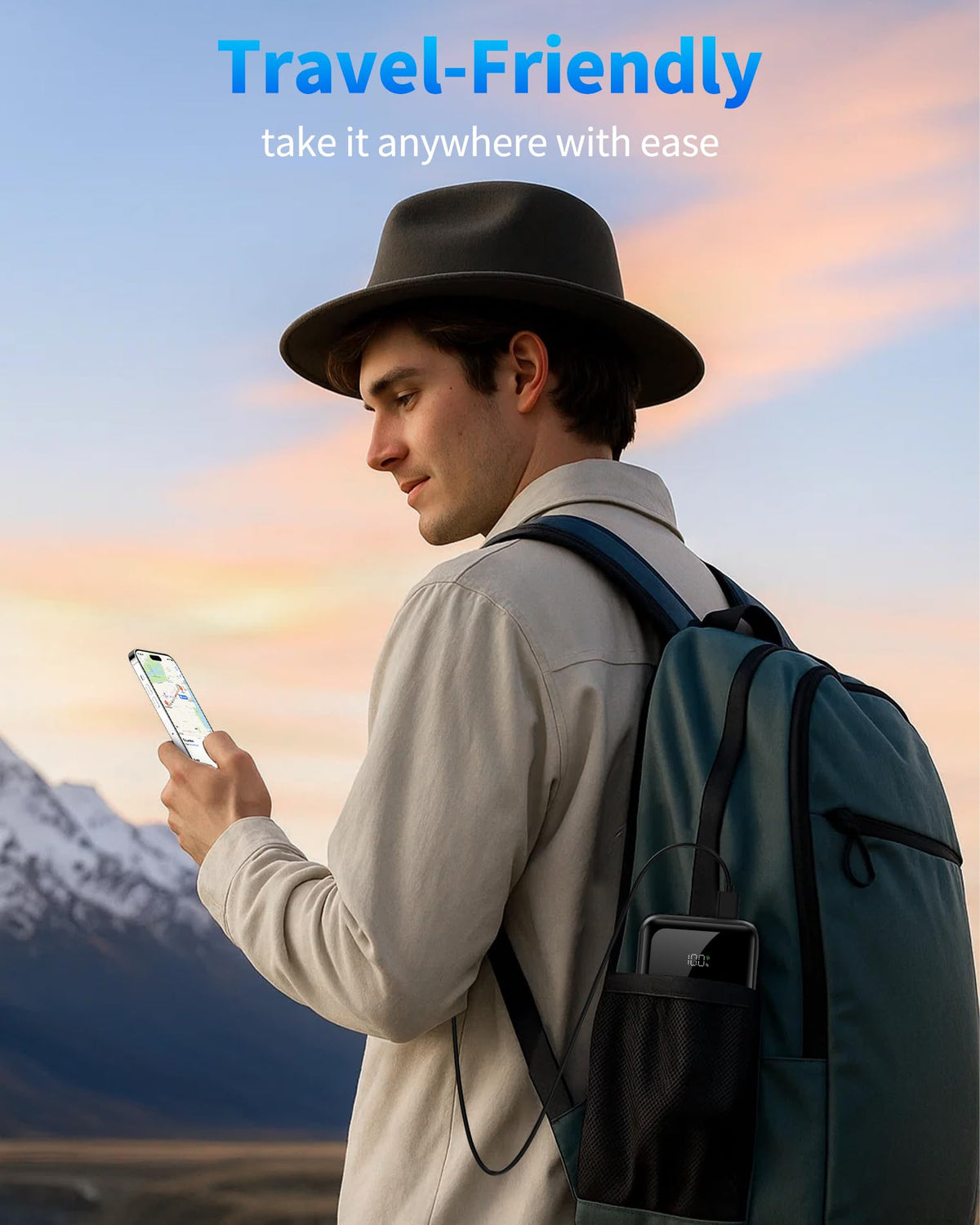Power Bank Portable Charger 40000mAh, 22.5W Fast Charging, Built-in 2 Output Cable, Charge 5 Devices Simultaneously LCD Display for iPhone and Android Phones and Most Electronic Devices 🍁 All In One Marketplace Canada