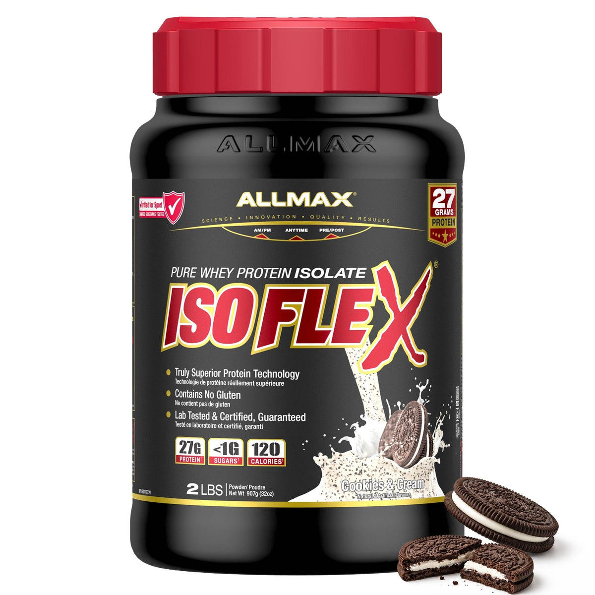 ALLMAX ISOFLEX Whey Protein Isolate, Cookies & Cream, 2 lb 🍁 All In One Marketplace Canada