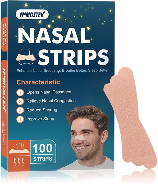 100Pcs Nasal Strips for Snoring, Extra Strength Nose Strips Breathing, Nose Tape for Sports and Sleep, Anti Snoring Strips Help Stop Snoring,Keep your nose open and comfortable 🍁 All In One Marketplace Canada