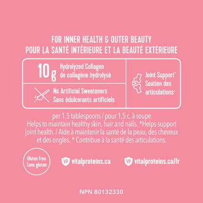VITAL PROTEINS Beauty Collagen Peptides Strawberry Lemon Powder, Supports Hair, Skin & Nails With Hyaluronic Acid, Biotin & Vitamin C & Helps Form Collagen & Reduce Joint Pain Associated With Osteoarthritis, 201 g 🍁 All In One Marketplace Canada
