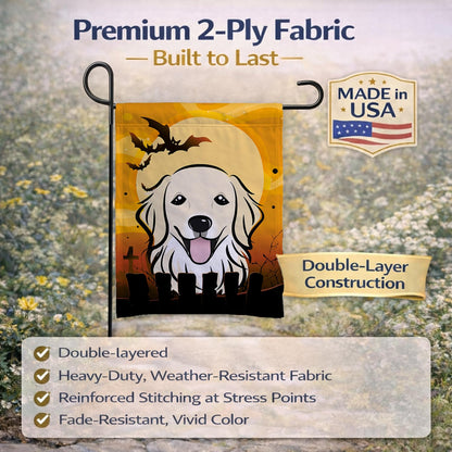 Caroline's Treasures BB1763GF Halloween Golden Retriever Garden Size Flag, Small, Multicolor