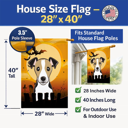 Caroline's Treasures BB1819CHF Halloween Jack Russell Terrier Canvas House Size Flag, Multicolor, Large