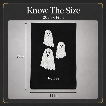 Mud Pie Halloween Bead Towel, Ghost, 26" x 14"