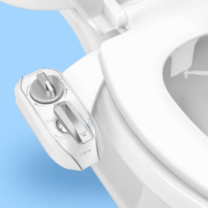 LUXE Bidet NEO 320 Plus - Warm Water, Dual Nozzle, Non-Electric Bidet Attachment for Toilet Seat, Patented Slide-in Install, 360° Self-Clean, EZ-Lift to Clean, Feminine & Rear Wash (Chrome) 🍁 All In One Marketplace Canada