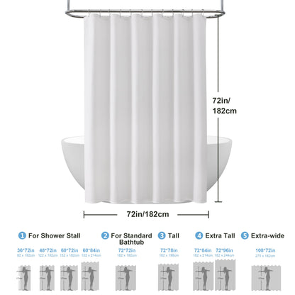 Waffle Weave Shower Curtain with Stainless Steel Hooks - 256 GSM Heavy Duty Fabric Bath Curtains, Hotel Luxury Quality, Water Resistant, Machine Washable, Weighted Hem, 72 x 72 Inches (White) 🍁 All In One Marketplace Canada