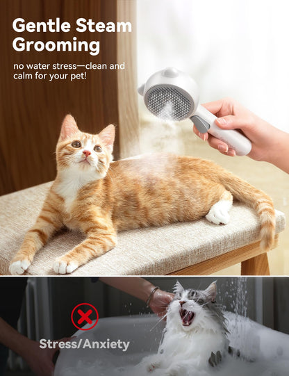 Cat Steam Brush, Cat Brushes for Indoor Cats with Release Button, Dual Speed Spray USB Rechargeable Cat Grooming Supplies, Cat Brush Shedding Suitable for All Long-haired and Short-haired Pets 🍁 All In One Marketplace Canada