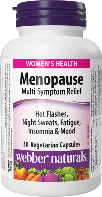 Webber Naturals Menopause Relief with EstroG-100, Multi-Symptom Support for Hot Flashes, Night Sweats, Mood & Sleep, Hormone-Free, Vegan 🍁 All In One Marketplace Canada