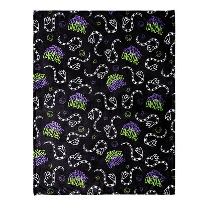 Franco Collectibles Beetlejuice Halloween Goth Strange & Unusual Bedding Super Soft Cozy Plush Throw, 46 in x 60 in, (Officially Licensed Product)