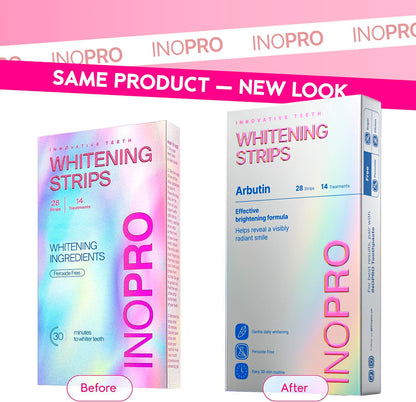 InoPro Teeth Whitening Strips 14 Treatments Kit - Sensitive Teeth Whitener, Peroxide Free, Enamel Safe Green White Strips, Deep Stains Removal - Instant Teeth Whitening Without The Harm (28 Strips) 🍁 All In One Marketplace Canada
