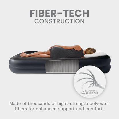 INTEX 64121ED Dura-Beam Plus Pillow Rest Air Mattress: Fiber-Tech – Twin Size – Built-in Electric Pump – 16.5in Bed Height – 300lb Weight Capacity 🍁 All In One Marketplace Canada