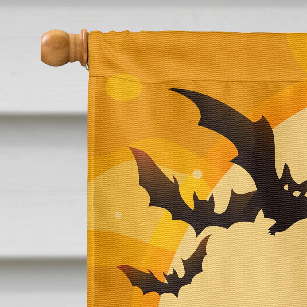 Caroline's Treasures BB4270CHF Halloween Pug Cream Canvas House Size Flag, Large, Multicolor
