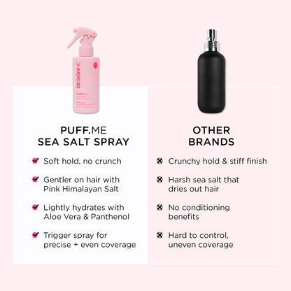DESIGNME PUFF.ME Sea Salt Spray | Sea Salt Texture Spray for Beach Waves, Volume & Tousled Texture | Soft Hold, Lightweight Hydration & Non-Drying Sea Salt Hair Spray for Women 🍁 All In One Marketplace Canada